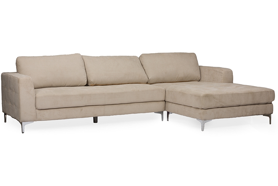 White Microfiber Sectional Sofa