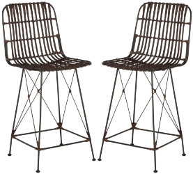 Safavieh Atara Wicker Bar Stool (Set of 2) 