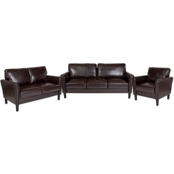 Cale 3 Piece LeatherSoft Living Room Set 