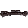Cale 3 Piece LeatherSoft Living Room Set 