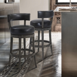 Corbin 30" Bar Height Wood Swivel Bar Stool 