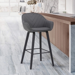 Crimson Faux Leather and Wood Bar and Counter Height Stool 30" 
