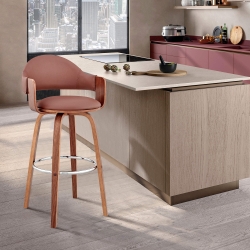 Daxton 30" Faux Leather and Wood Bar Stool 