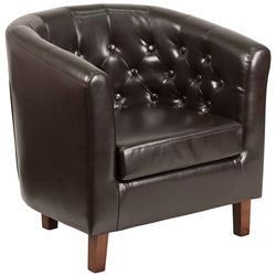 Gregory Series LeatherSoft Tufted Barrel Chair 