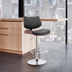 Leland Adjustable Faux Leather Bar Stool 