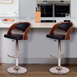 Malibu Swivel Barstool in Faux Leather 