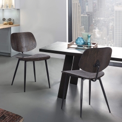 Miki Mid-Century Wood Dining Accent Chairs (Set of 2) 