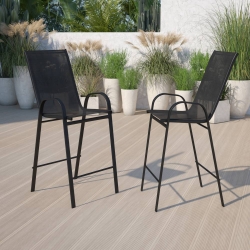 2PK Black Patio Stack Stools