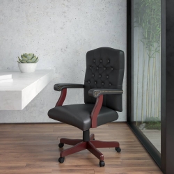 Black High Back Leather Chair