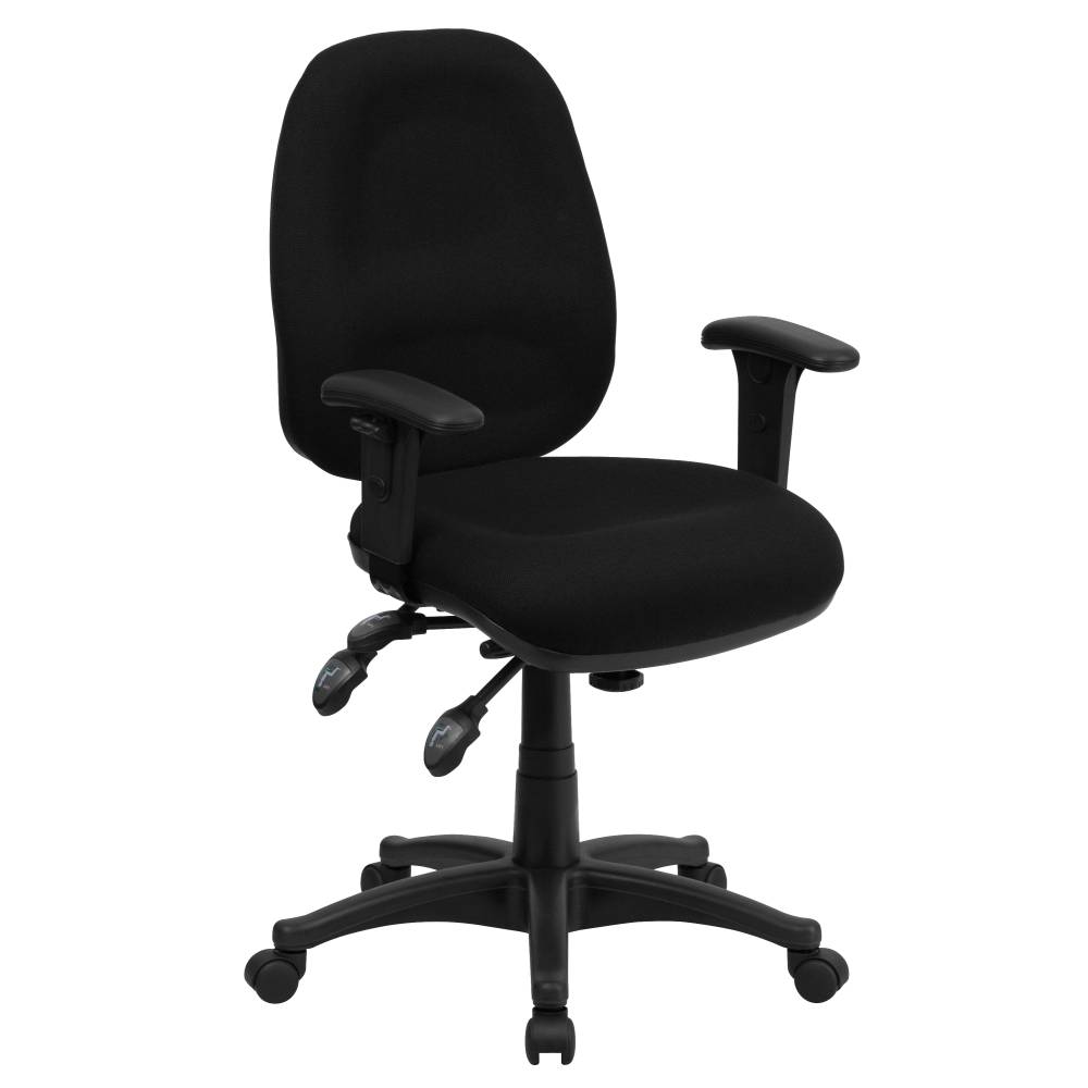 Black Mid-Back Fabric Chair