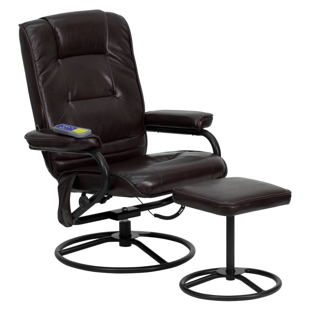 Massage Brown Leather Recliner