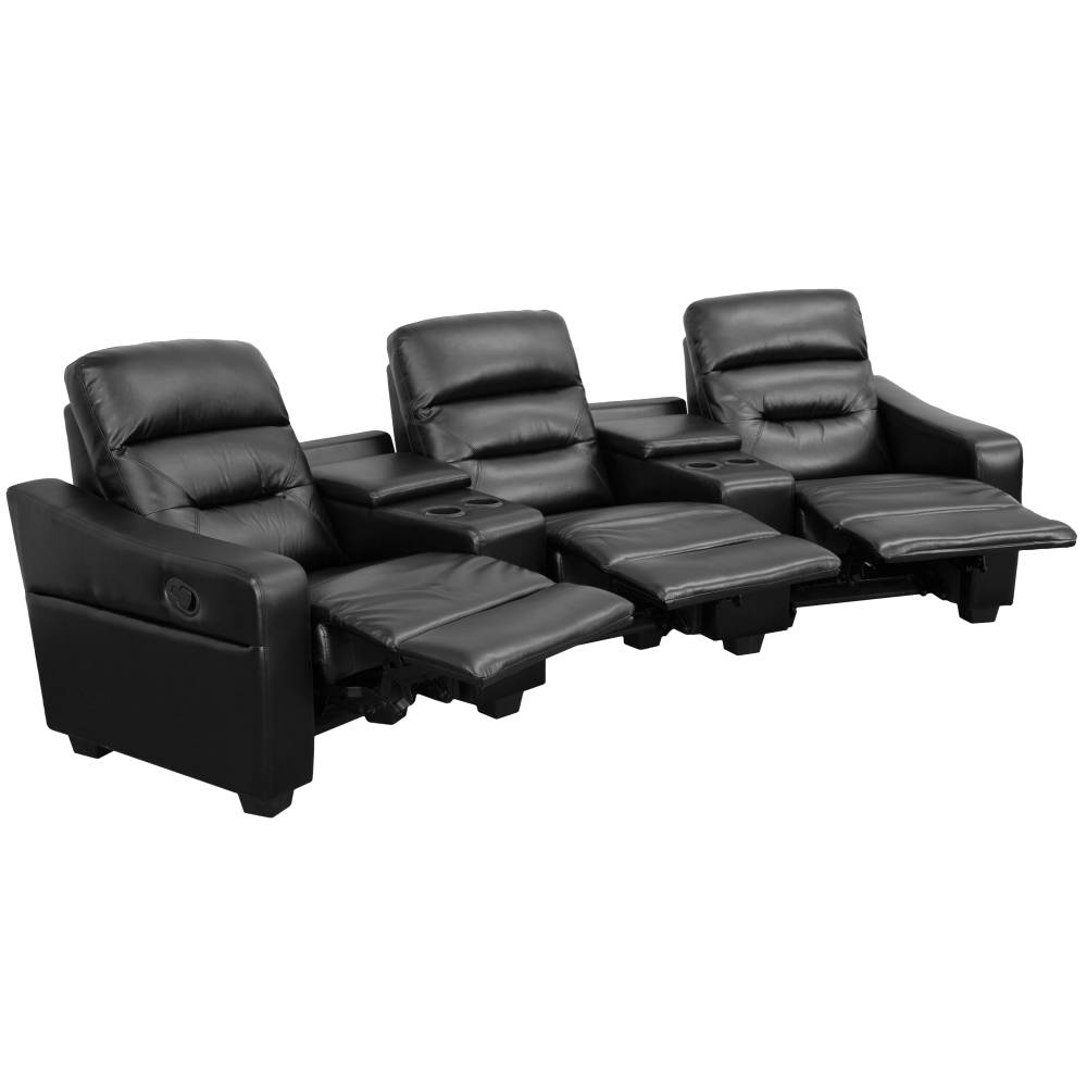 Black Leather Theater - 3 Seat