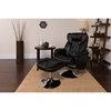 Black Leather Recliner&Ottoman