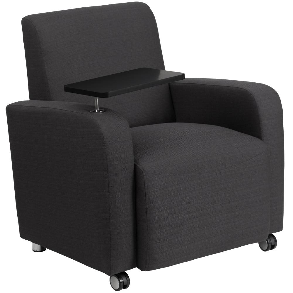 Gray Fabric Tablet Guest Chair