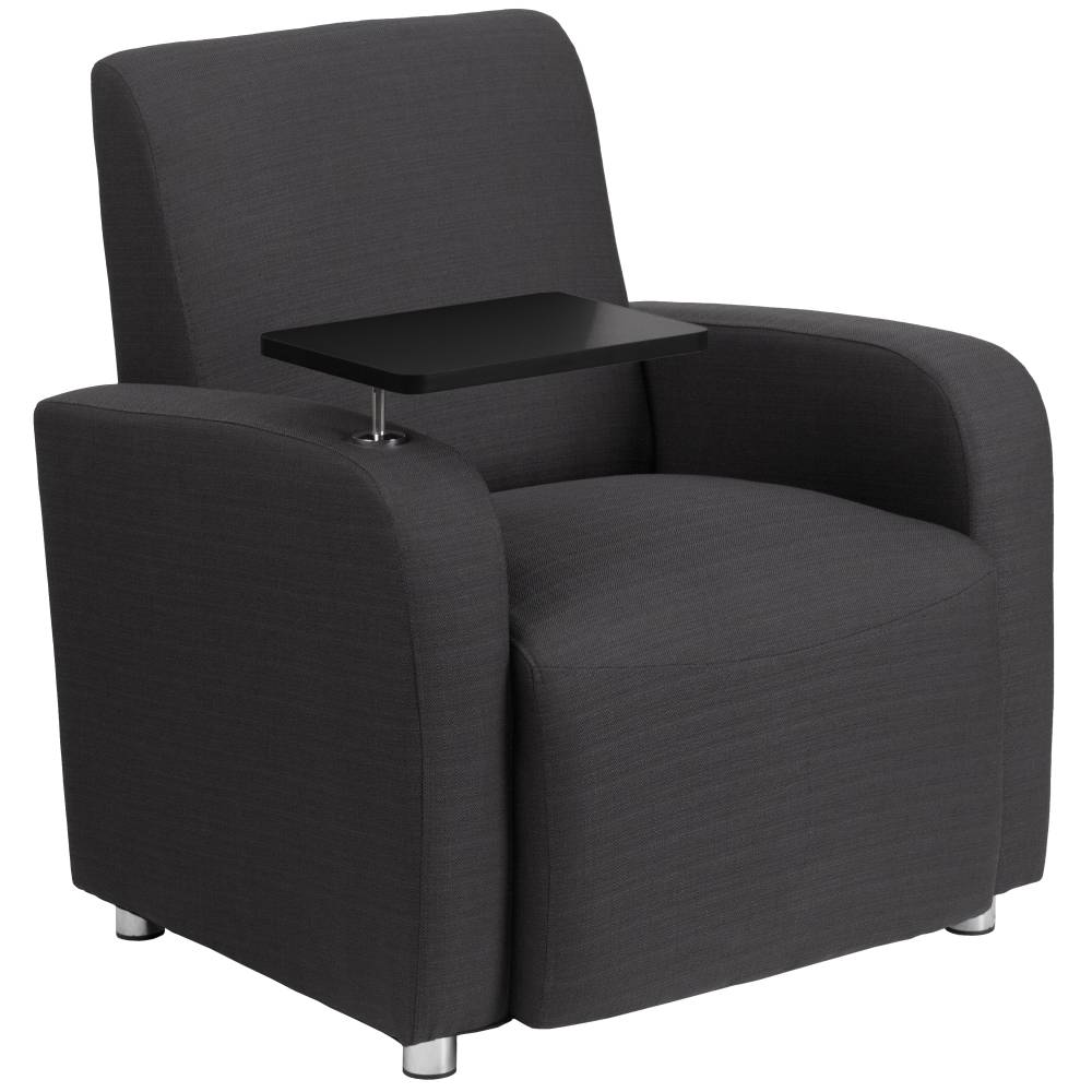 Gray Fabric Tablet Guest Chair