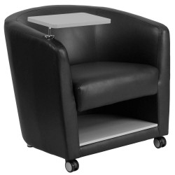 Black Leather Tablet Chair