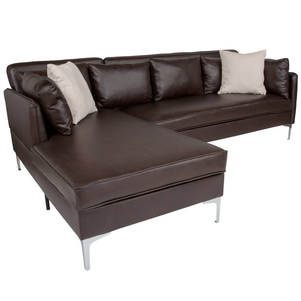 Brown L-Shape Sectional Chaise