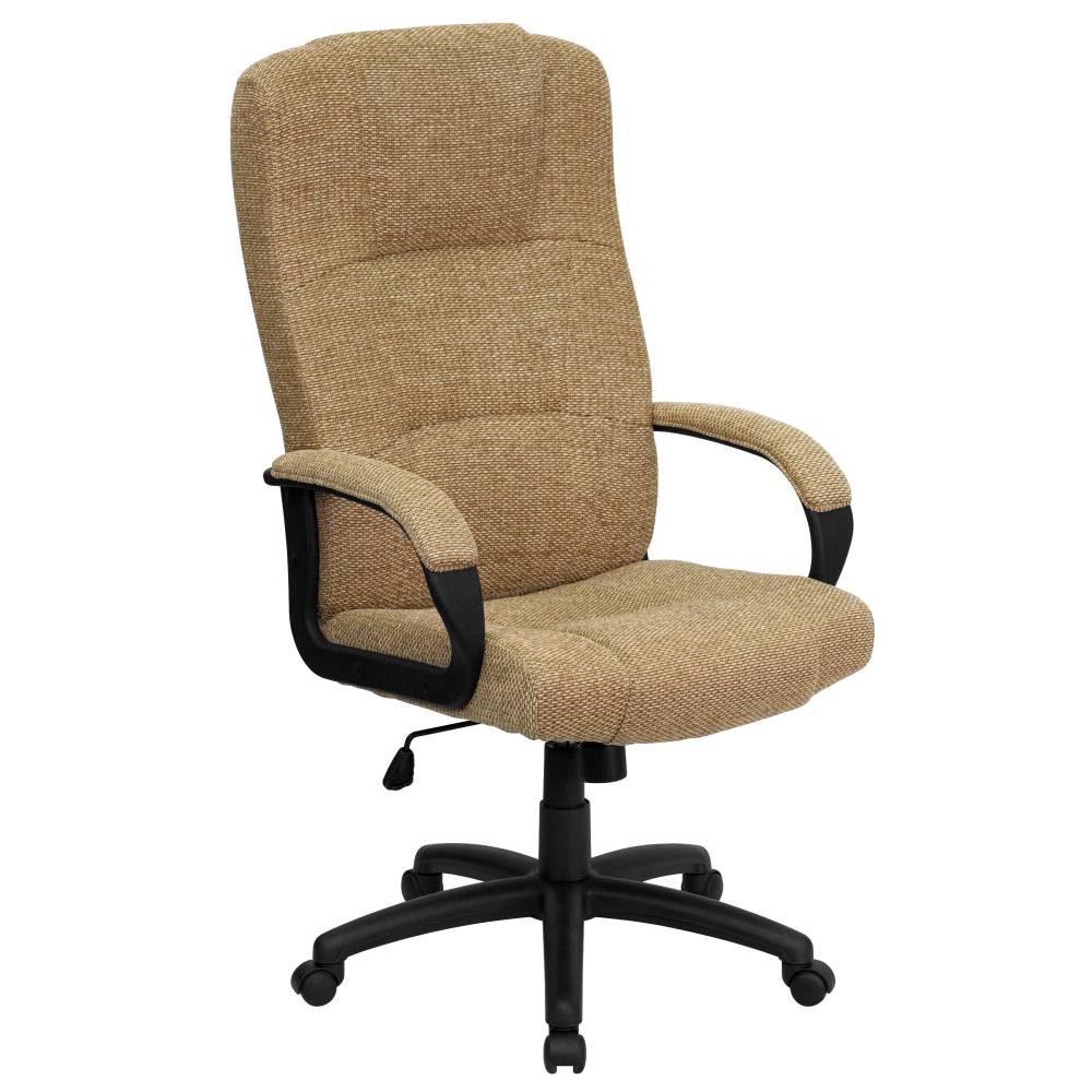 Beige High Back Fabric Chair