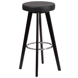29"H Black Vinyl Barstool