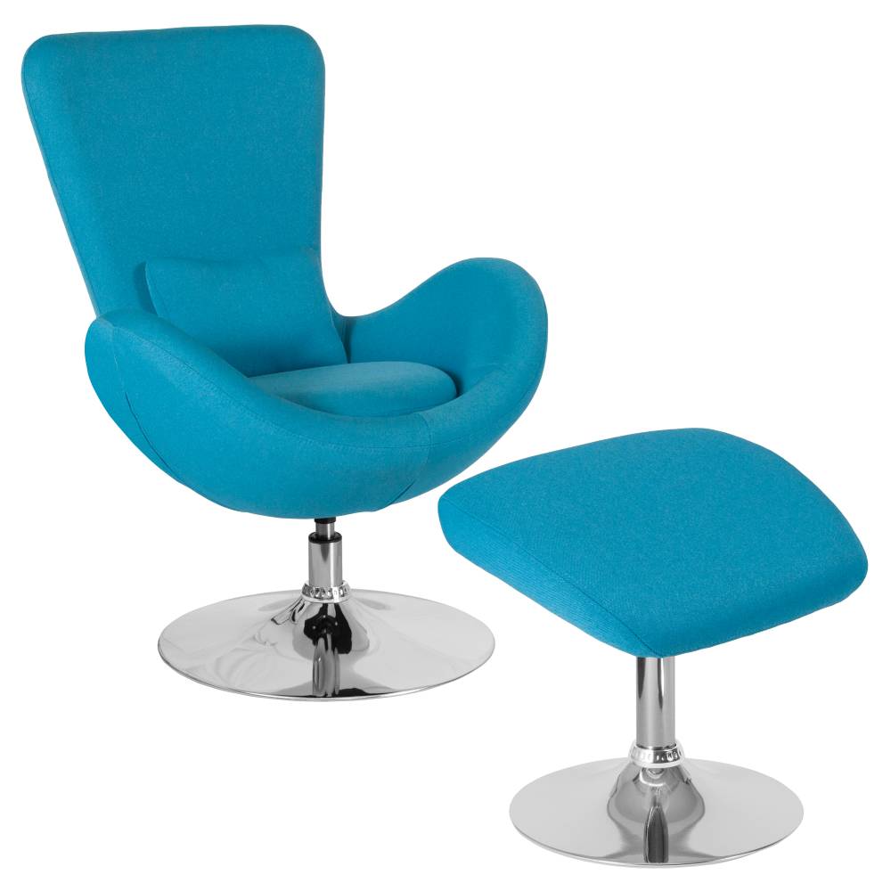 Aqua Fabric Reception Chair