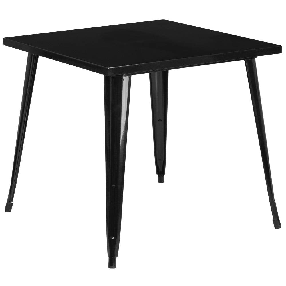 31.75 Square Black Metal Table