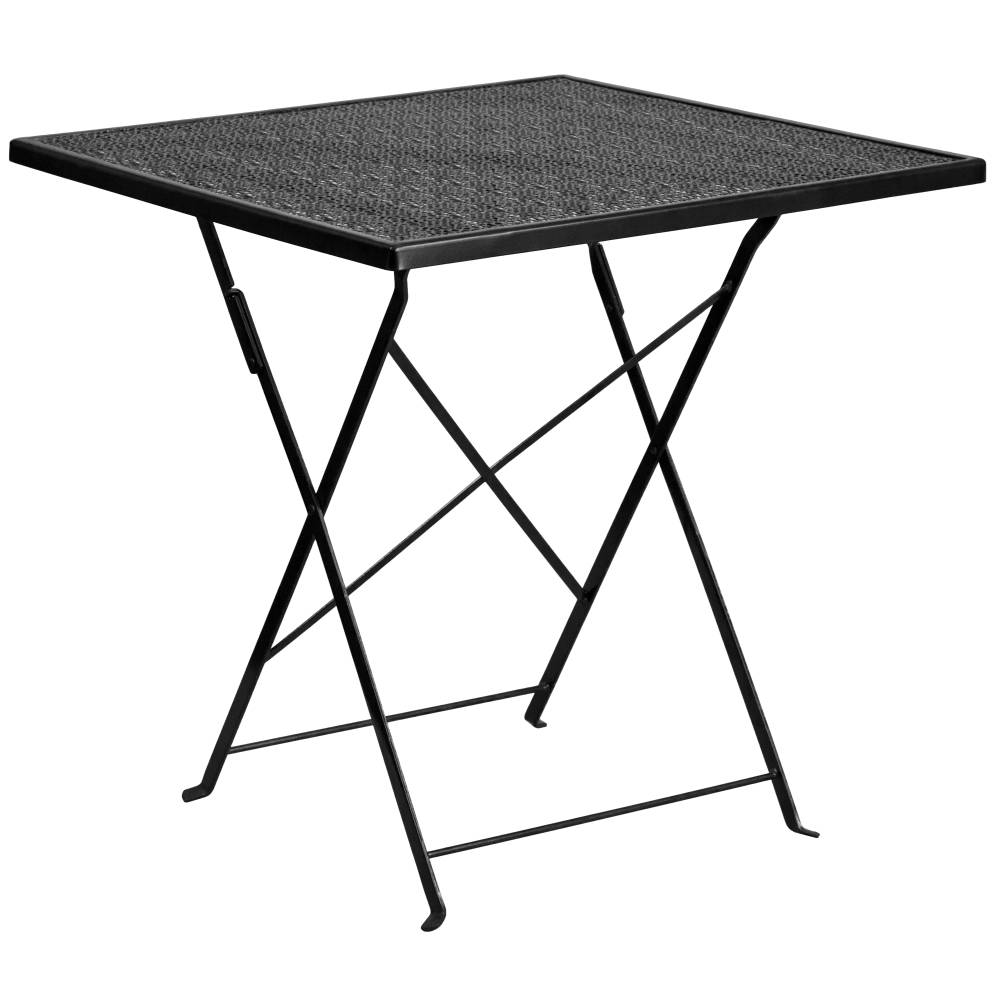28SQ Black Folding Patio Table