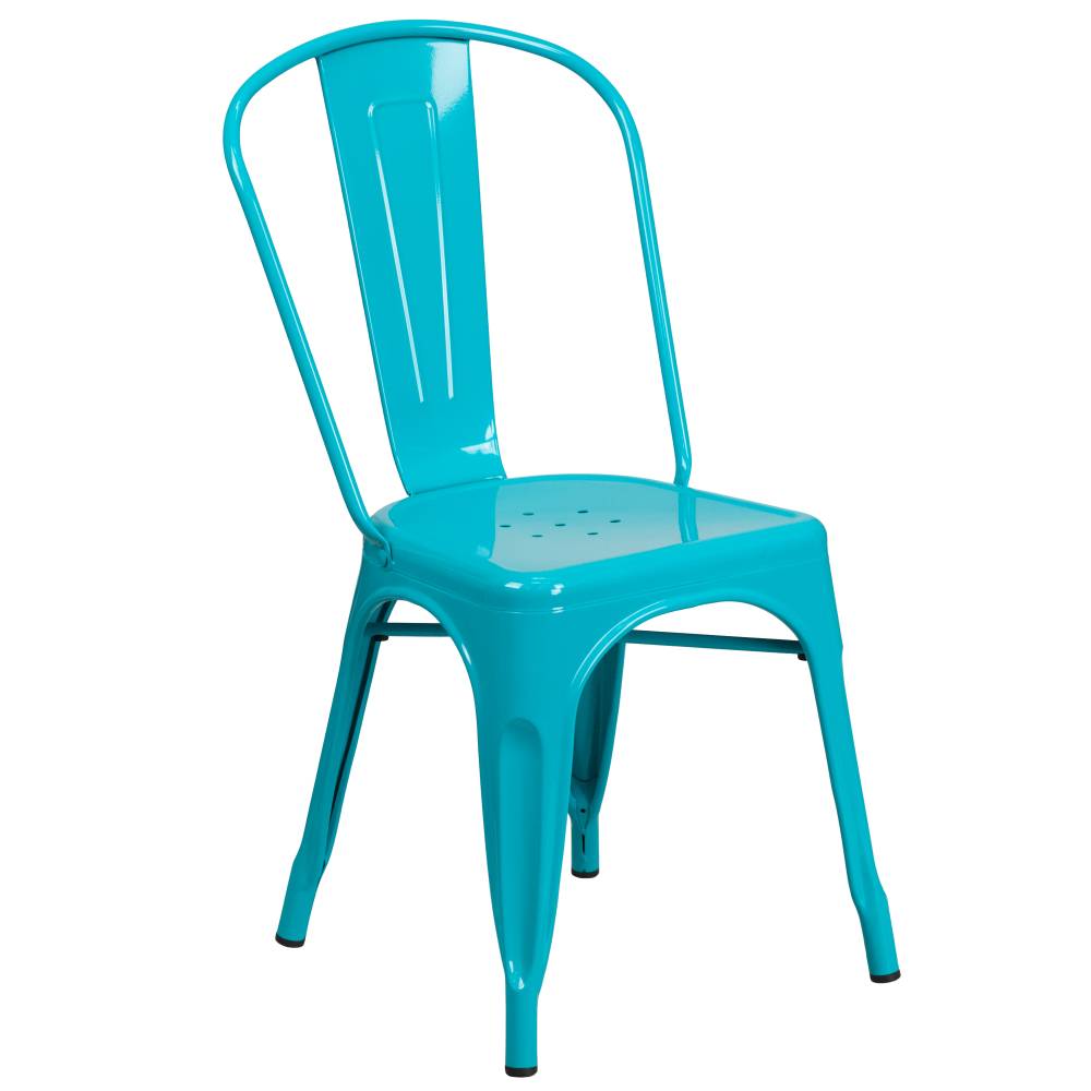 Crystal Teal-Blue Metal Chair