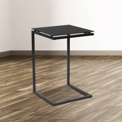 Black Glass End Table