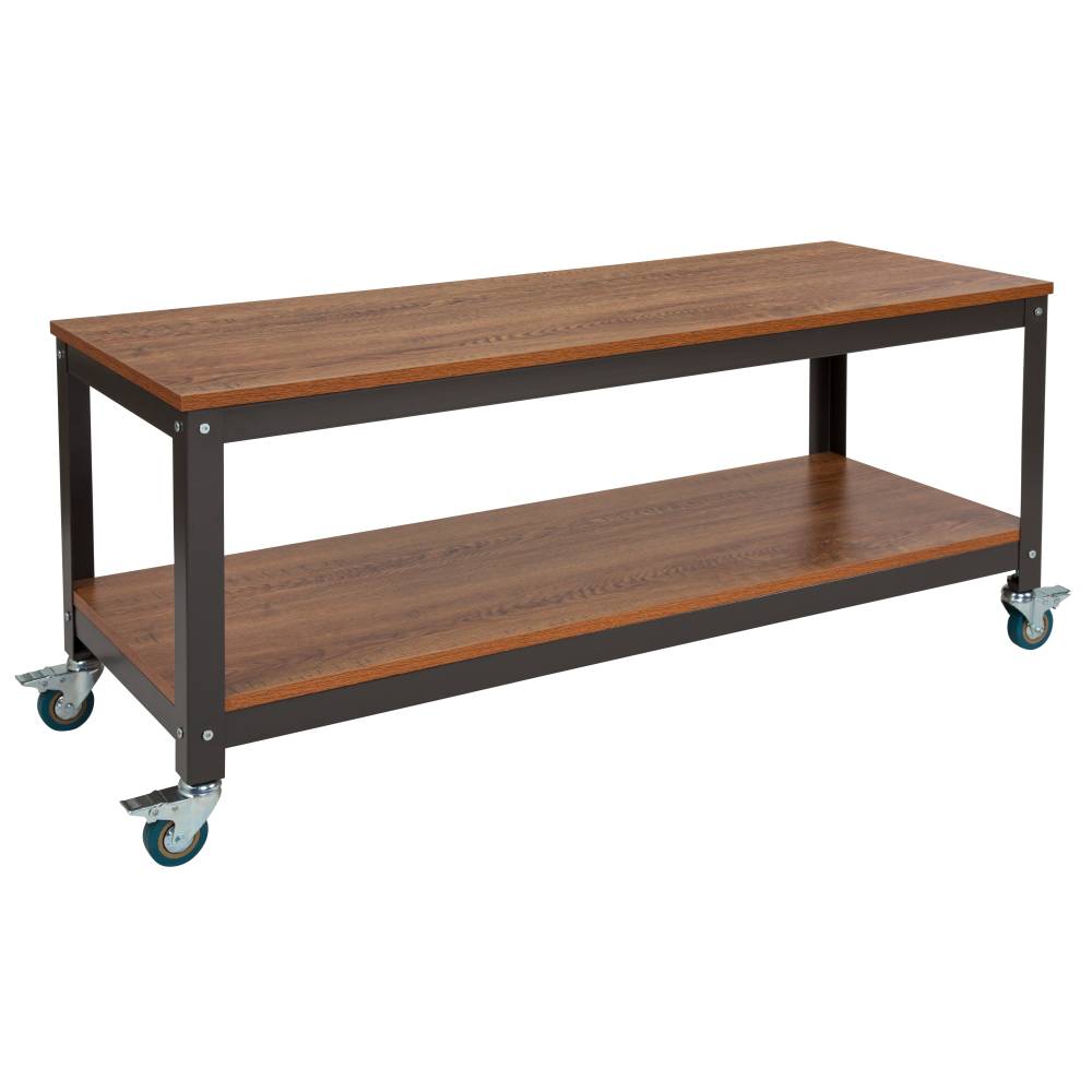Brown TV Stand with Casters