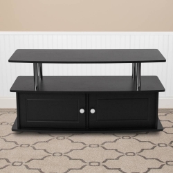 Black TV Stand with Shelves