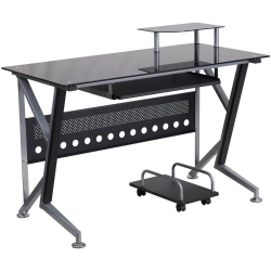 Black Glass Keyboard Desk