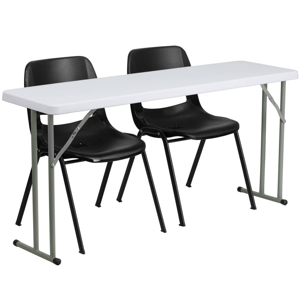 18x60 Table Set-Stack Chairs