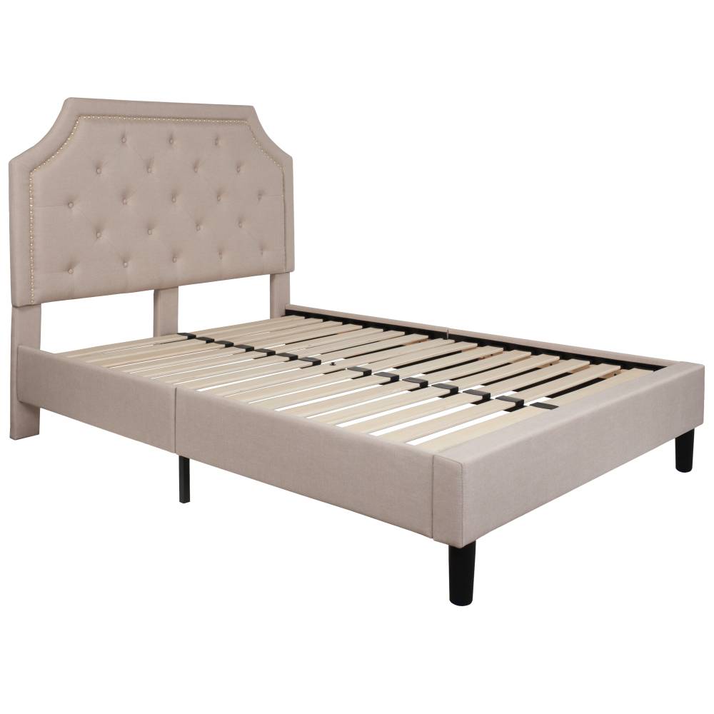Full Platform Bed-Beige