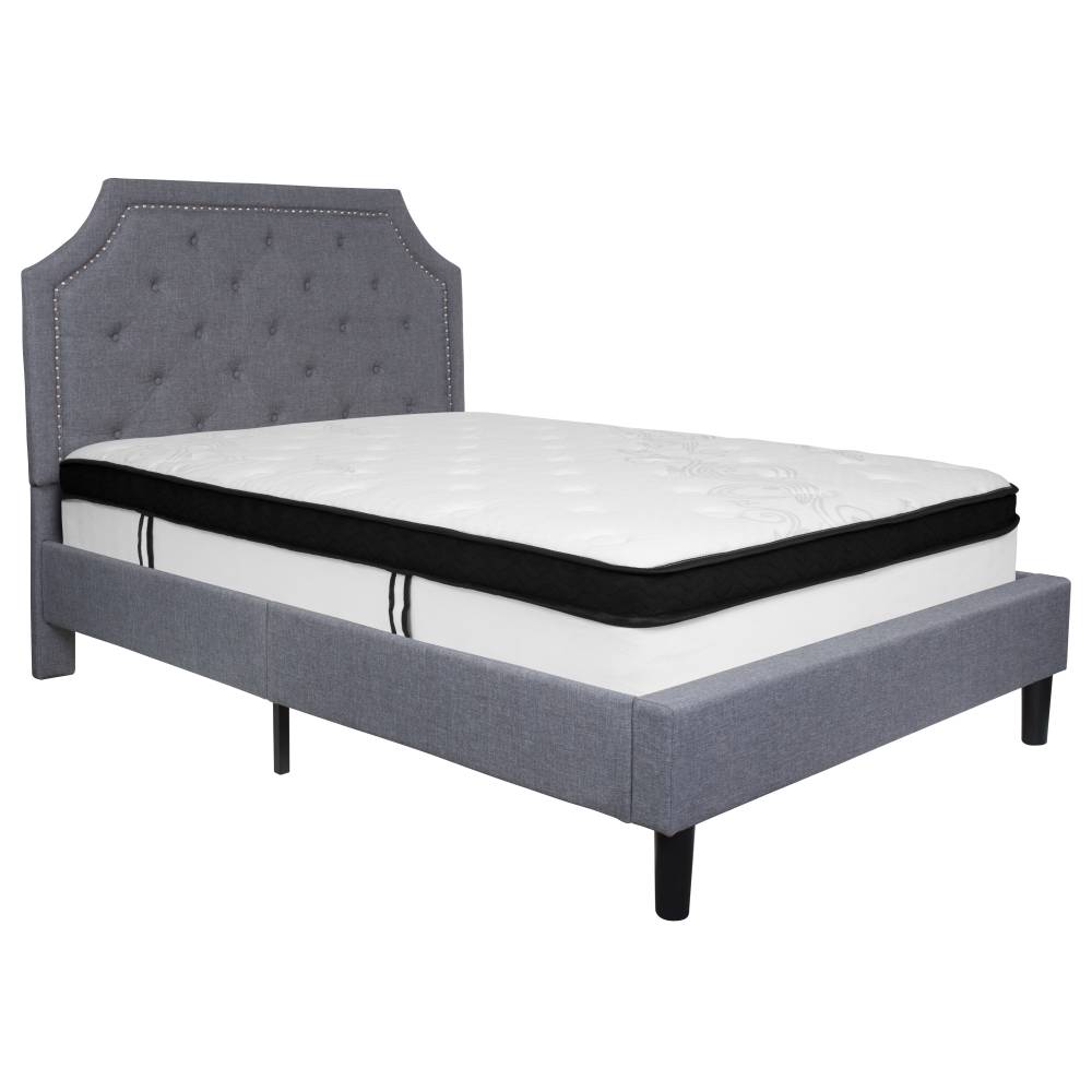 Full Platform Bed Set-Gray