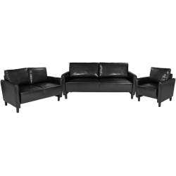 Black Leather Living Set