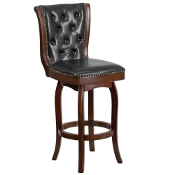 30" Cappuccino Wood Stool