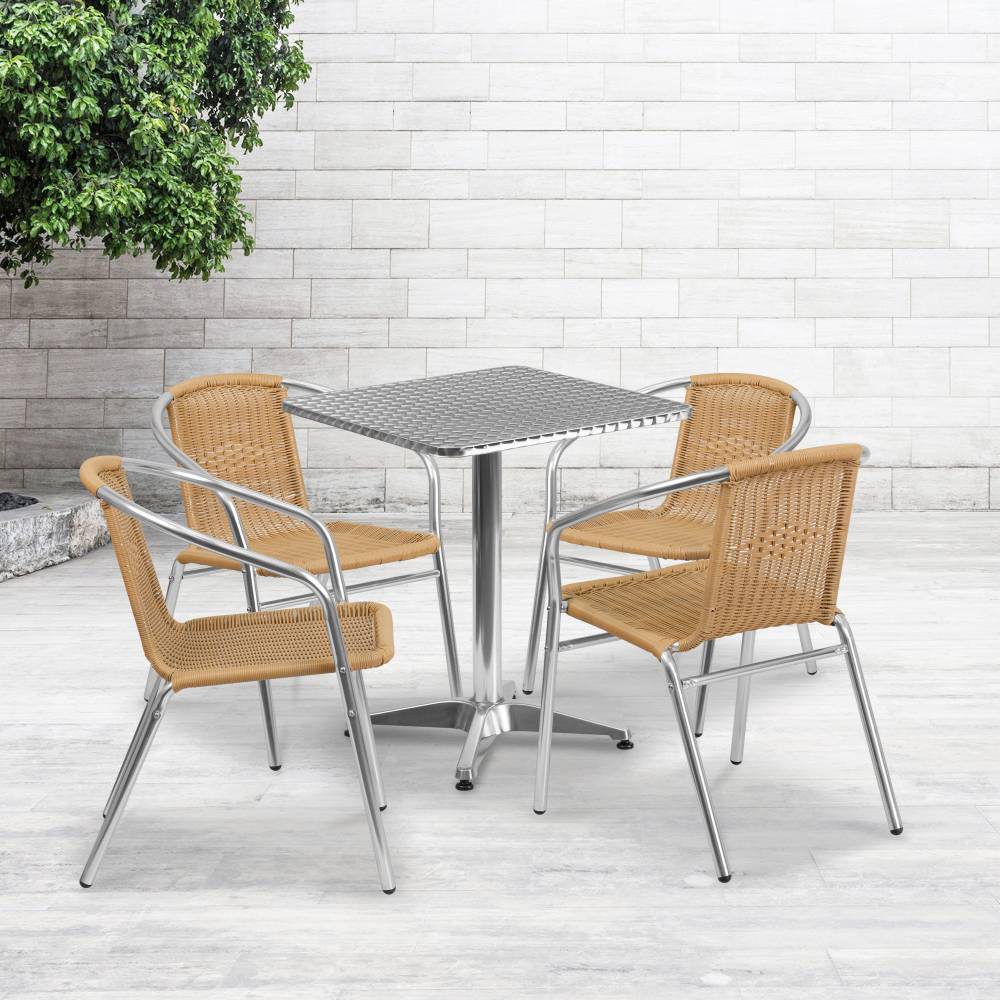 23.5SQ Aluminum Table/4 Chairs
