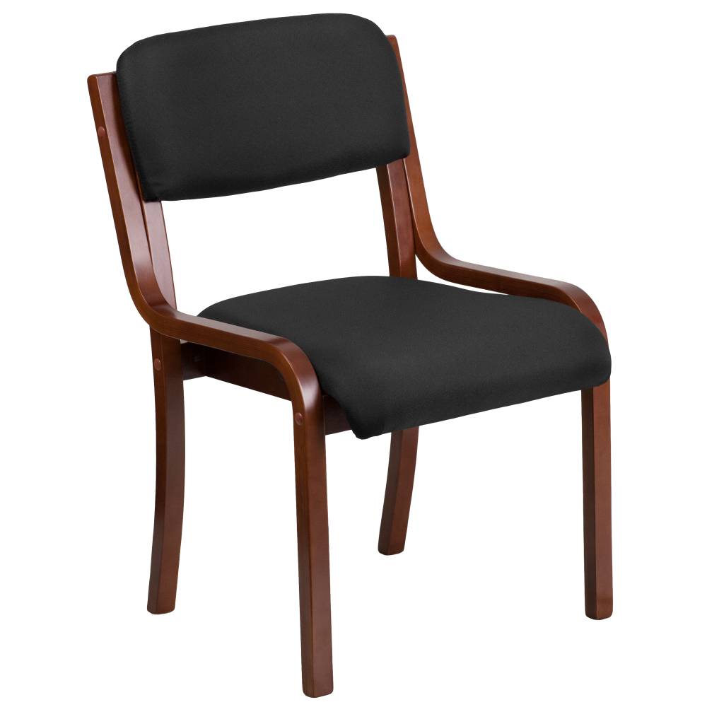 Walnut Wood Black Side Chair