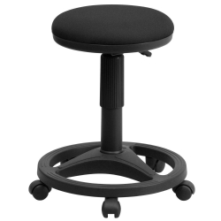 Black Fabric Stool w/Foot Ring