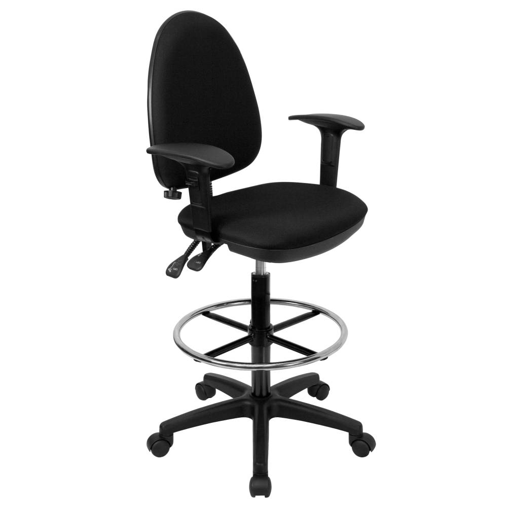 Black Fabric Draft Chair w/Arm