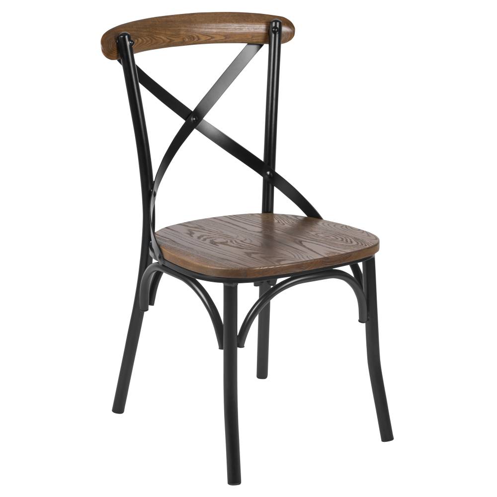Black X-Back Dining Chair