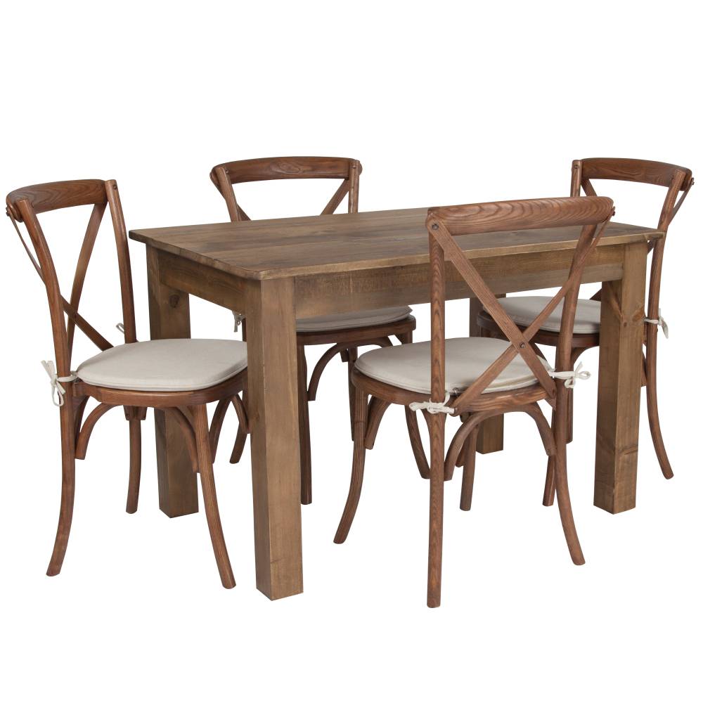 46x30 Farm Table/4 Chair Set