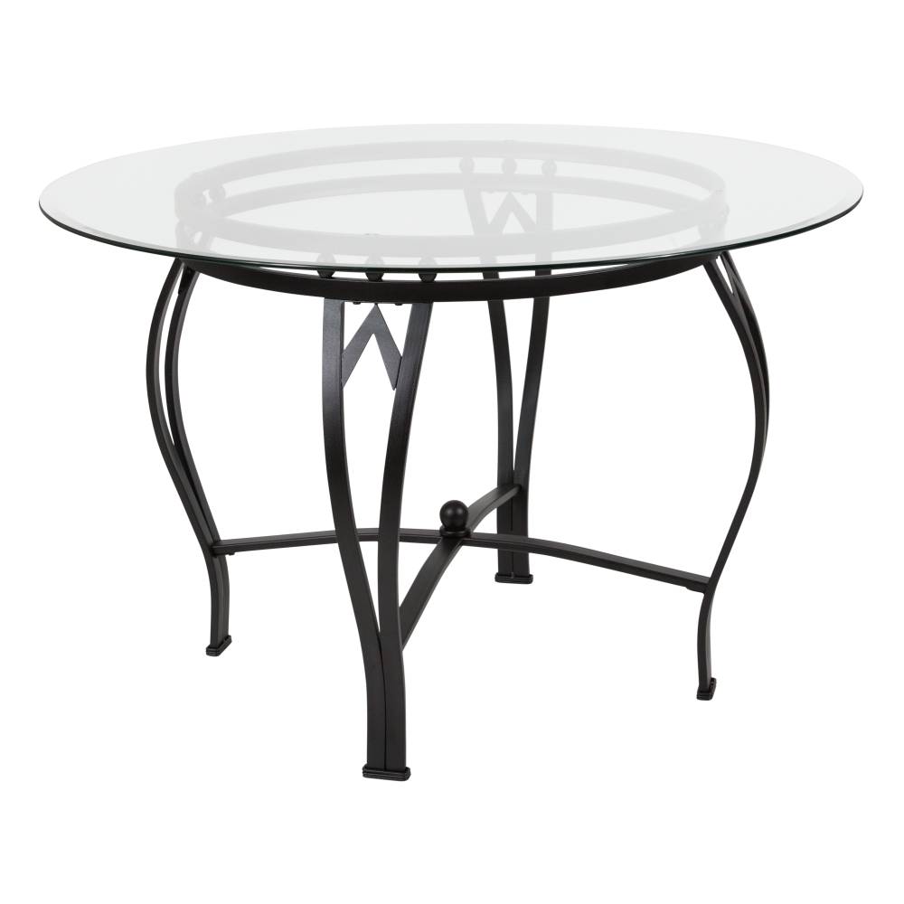 45RD Glass Table/Black Frame