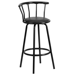 Black Metal Swivel Back Stool