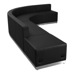 Black Leather Recep Set, 5 PC