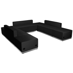 Black Leather Recep Set, 7 PC