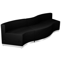 Black Leather Recep Set, 3 PC