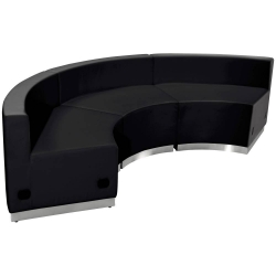 Black Leather Recep Set, 3 PC
