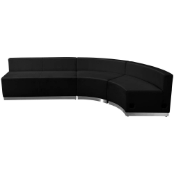 Black Leather Recep Set, 3 PC