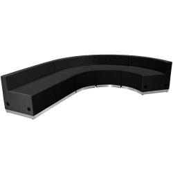 Black Leather Recep Set, 4 PC